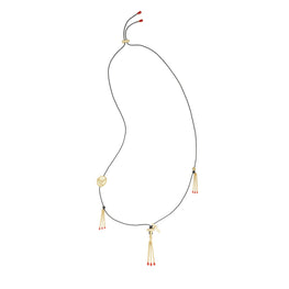 Women Matchstick Necklace - Tory Gold / Vachetta