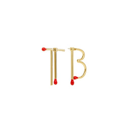 Women Tb Matchstick Earring - Tory Gold / Red
