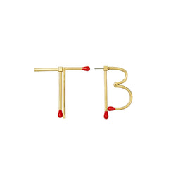 Women Tb Matchstick Earring - Tory Gold / Red