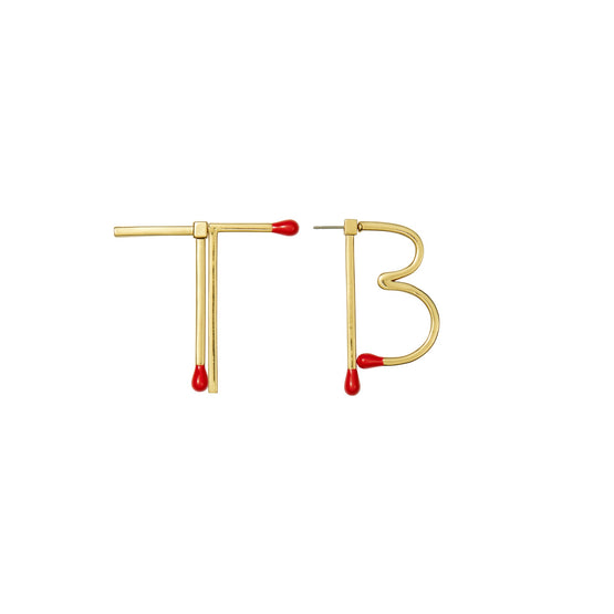 Women Tb Matchstick Earring - Tory Gold / Red