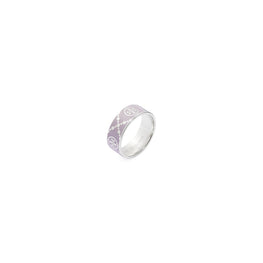 Women Icon T Monogram Ring - Platinum / Lilac