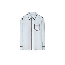 Women Silk Twill Shirt - Iced Blue