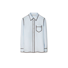 Women Silk Twill Shirt - Iced Blue
