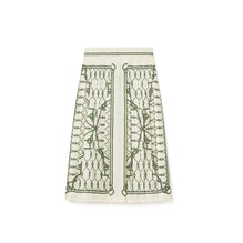 Women Printed Pleated Silk Skirt - Green Knot
