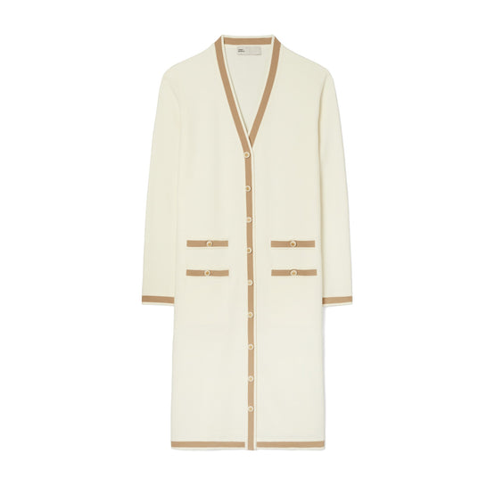 Women Long Madeline Wool Cardigan - Ivory