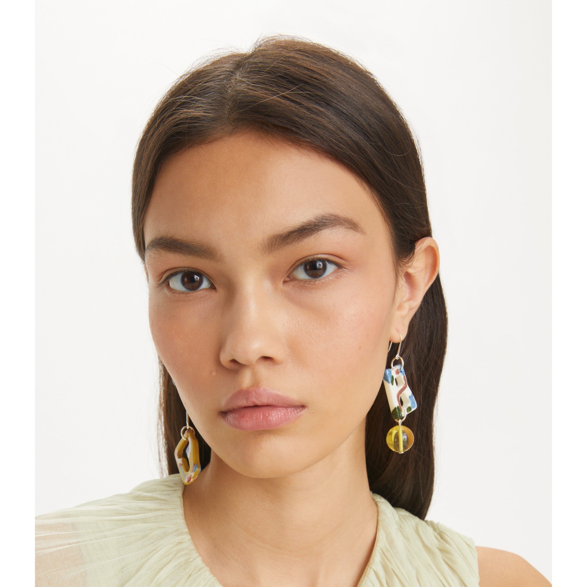 Women Tb Earring - Light Silver / Blue / Green