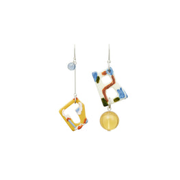 Women Tb Earring - Light Silver / Blue / Green