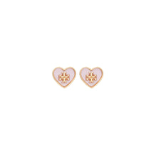 Women Forget Me Not Heart Stud Earrings - Tory Gold / Pink