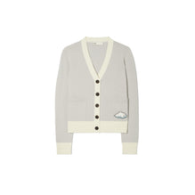 Women Cloud Merino Wool Cardigan - Mist / Blanc