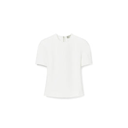 Women Funnel Neck Twill Tee - White
