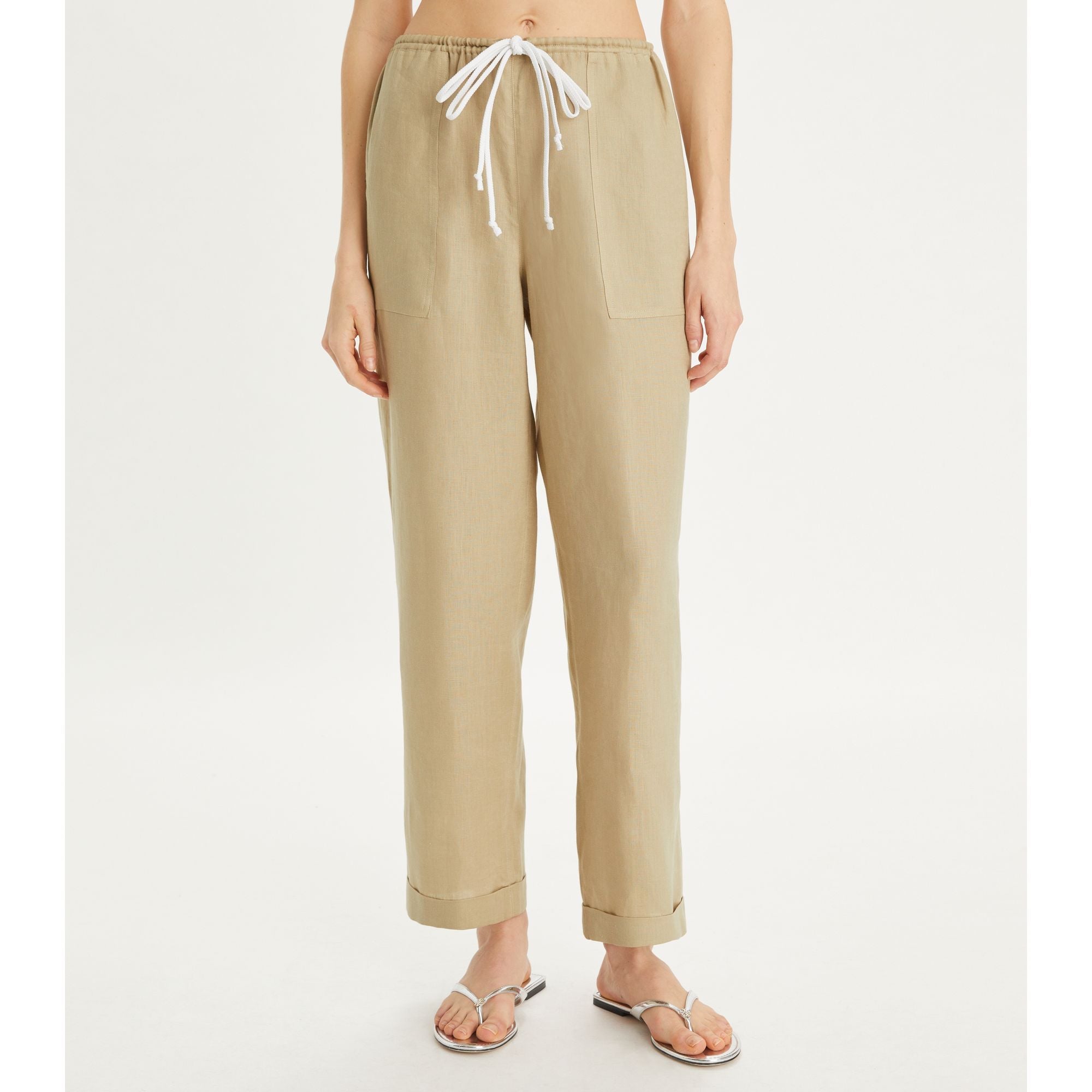 Women Linen Beach Pant - Sand