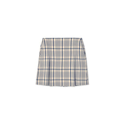 Women Pleated-Front Twill Golf Skirt - Sesame Uptown Plaid