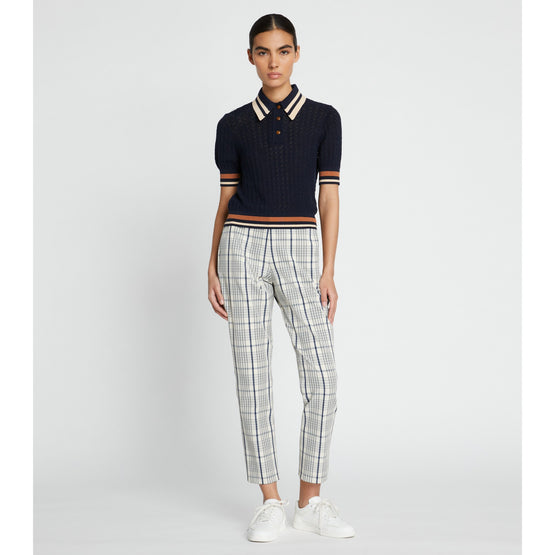 Women Yarn-Dyed Twill Golf Pant - Sesame Uptown Plaid
