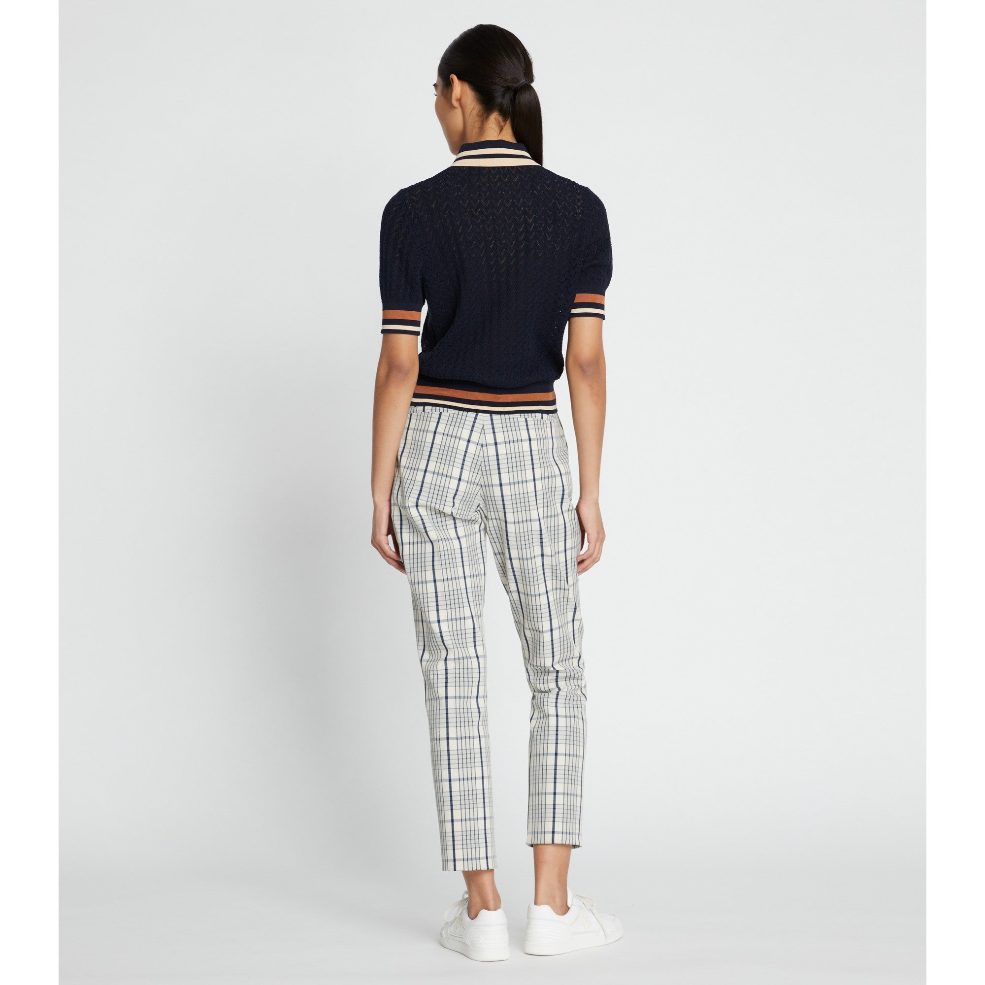 Women Yarn-Dyed Twill Golf Pant - Sesame Uptown Plaid
