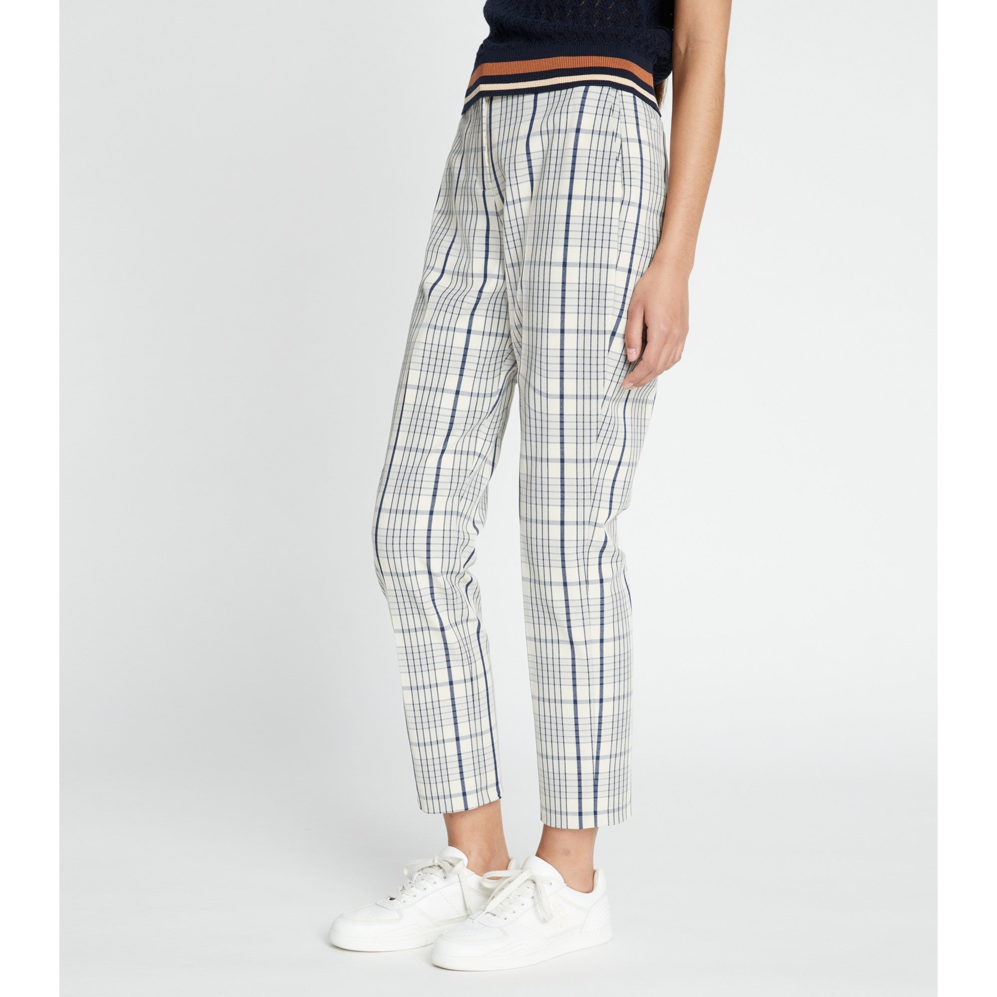 Women Yarn-Dyed Twill Golf Pant - Sesame Uptown Plaid