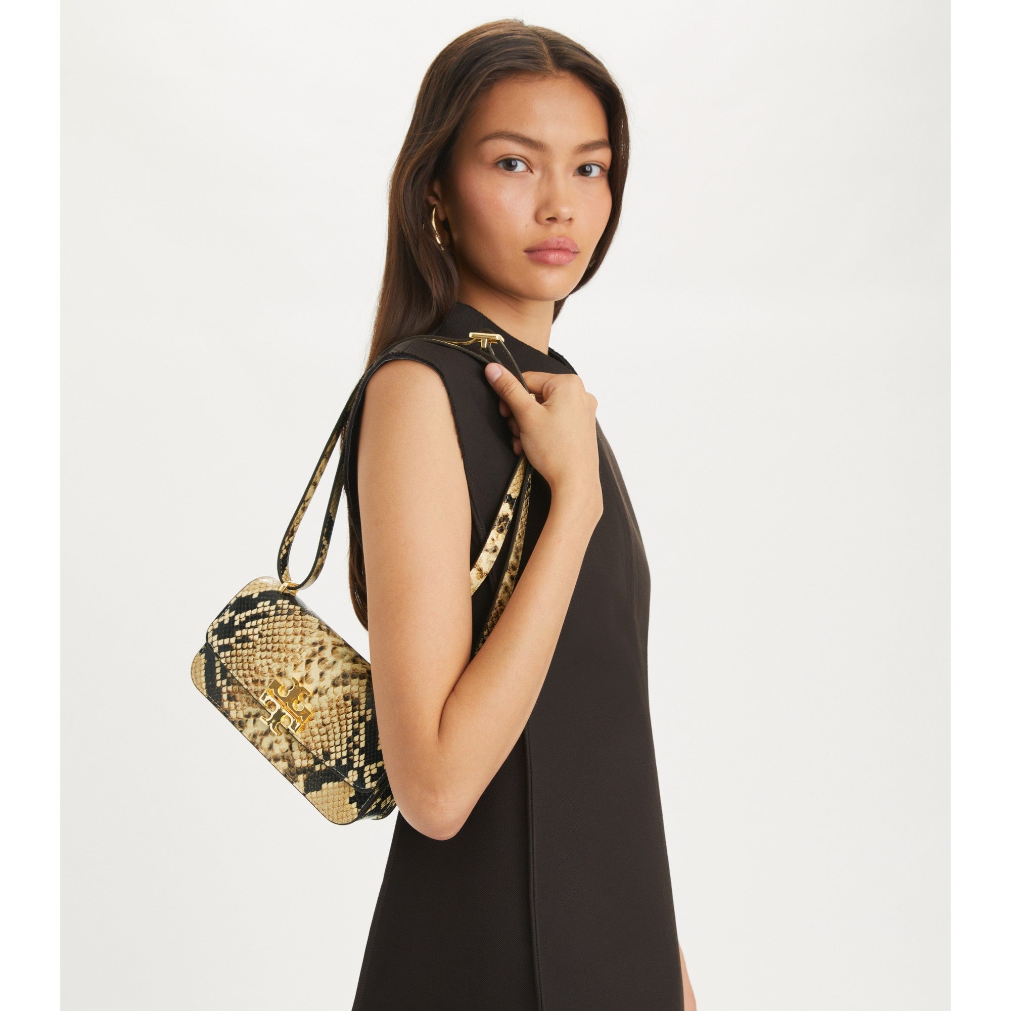 Women Eleanor Exotic E/W Small Convertible Shoulder Bag - Coriander / Black Multi