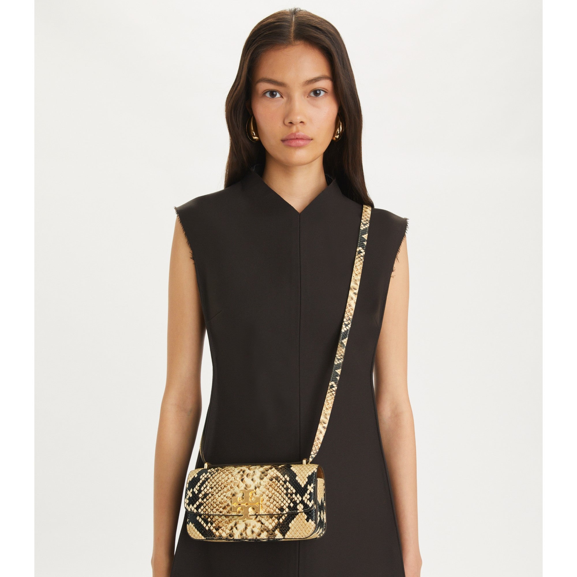 Women Eleanor Exotic E/W Small Convertible Shoulder Bag - Coriander / Black Multi