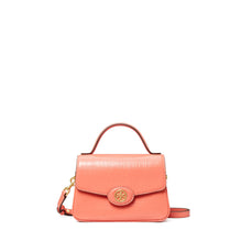 Women Robinson Crosshatched Small Top-Handle Bag - Coral Crush