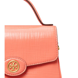 Women Robinson Crosshatched Small Top-Handle Bag - Coral Crush