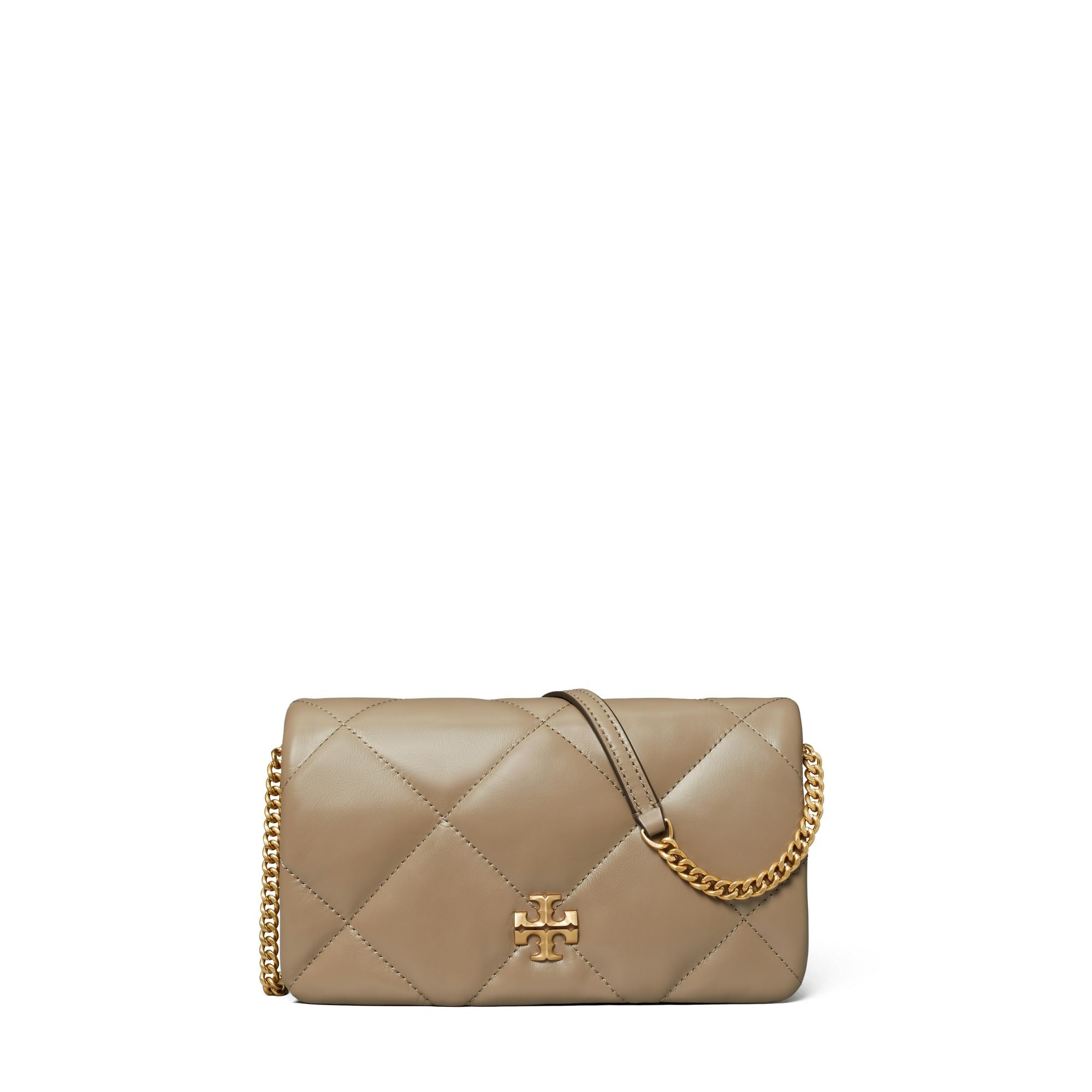 Women Kira Diamond Quilt Chain Wallet - Taupe Oak