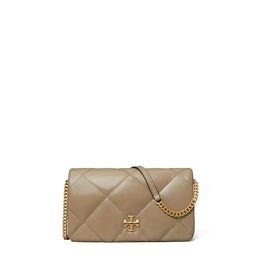 Women Kira Diamond Quilt Chain Wallet - Taupe Oak