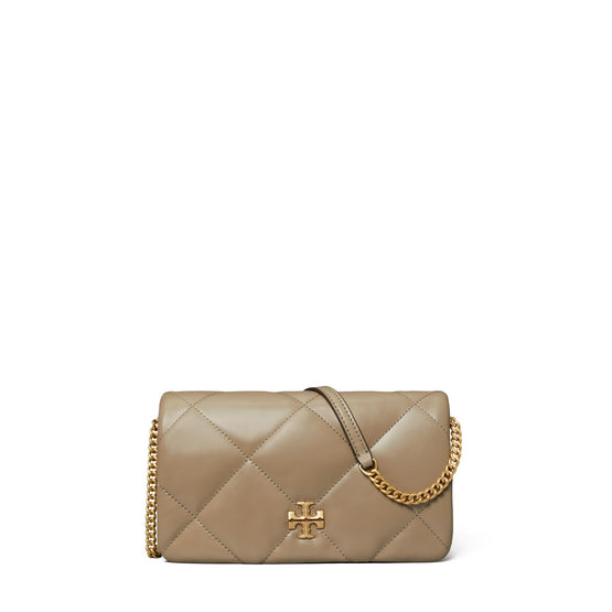Women Kira Diamond Quilt Chain Wallet - Taupe Oak