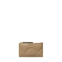 Women Kira Diamond Quilt Zip Card Case - Taupe Oak