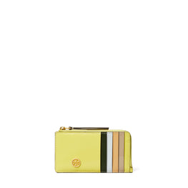 Women Robinson Spazzolato Zip Card Case - Neon Lemon