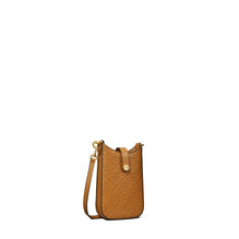Women T Monogram Leather Phone Crossbody - Tan