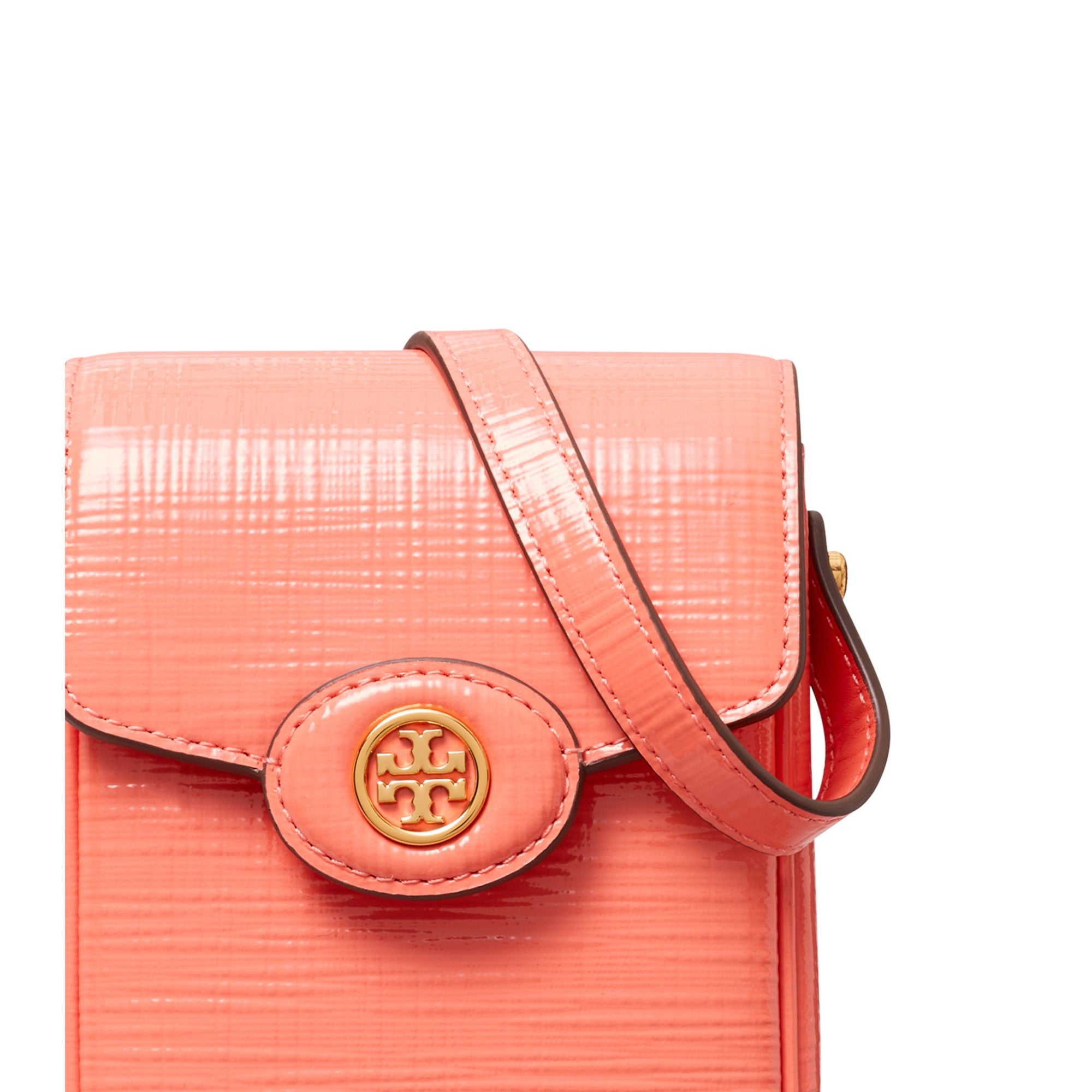 Women Robinson Crosshatched Phone Crossbody - Coral Crush