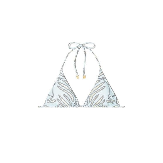 Women Printed String Bikini Top - Blue Zebra Scarf