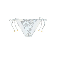 Women Printed String Bikini Bottom - Blue Zebra Scarf