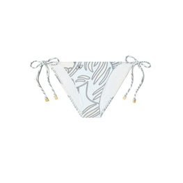 Women Printed String Bikini Bottom - Blue Zebra Scarf
