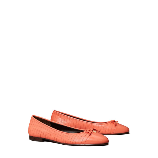 Women Cap-Toe Quilted Ballet - Coral Crush