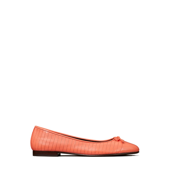 Women Cap-Toe Quilted Ballet - Coral Crush