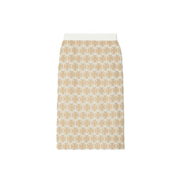 Women Logo Bouclé Skirt - Ivory / Sand