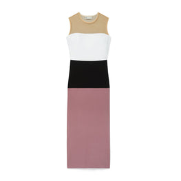 Women Colorblock Jersey Dress - Mauve