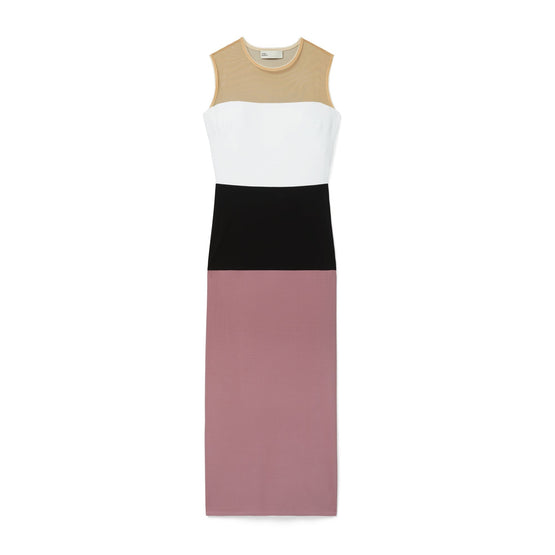 Women Colorblock Jersey Dress - Mauve