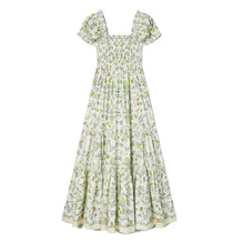 Women Printed Cotton Smocked Dress - Beige Meadow