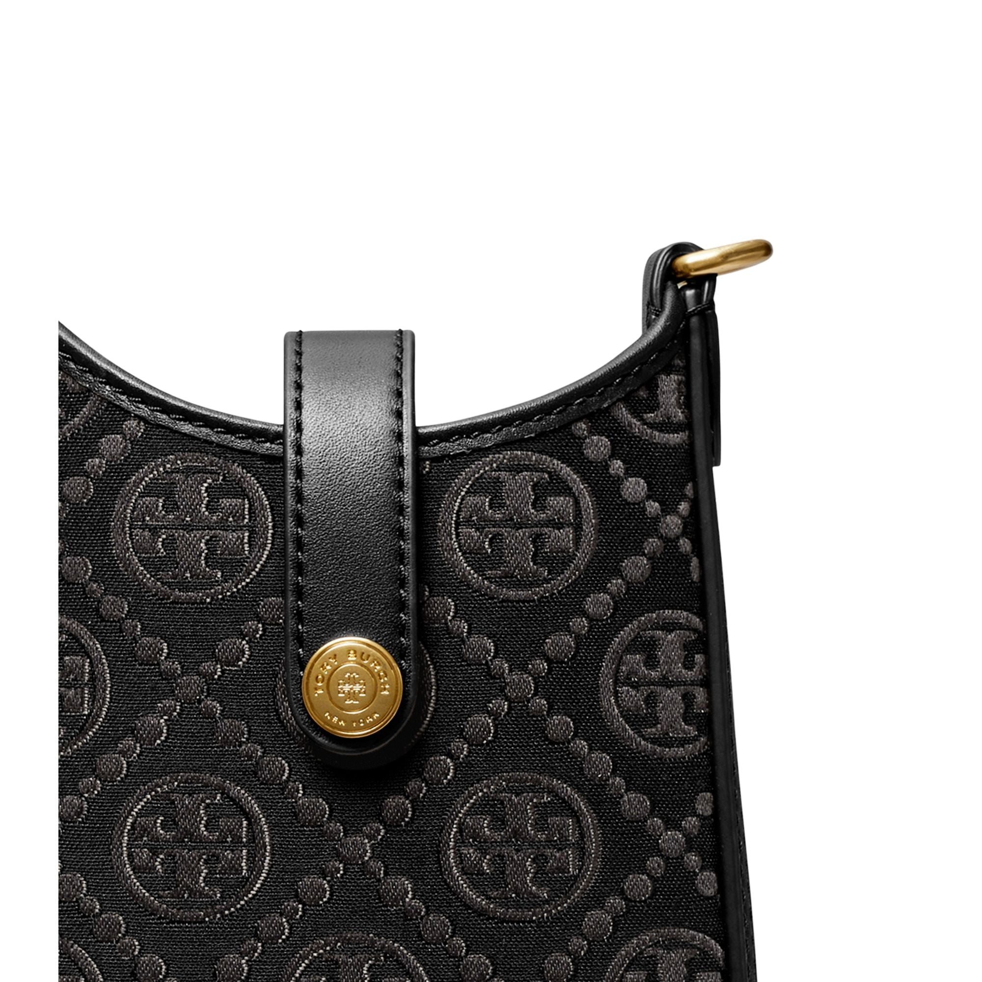 Women T Monogram Phone Crossbody - Black