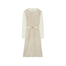 Women Greer Silk-Front Sweater Dress - New Ivory / Brown Knot