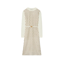 Women Greer Silk-Front Sweater Dress - New Ivory / Brown Knot