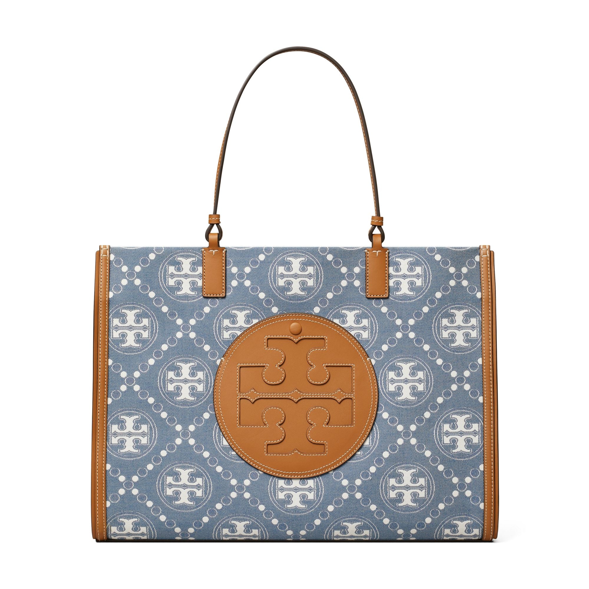 Women Ella T Monogram Denim Tote - Denim / Multi