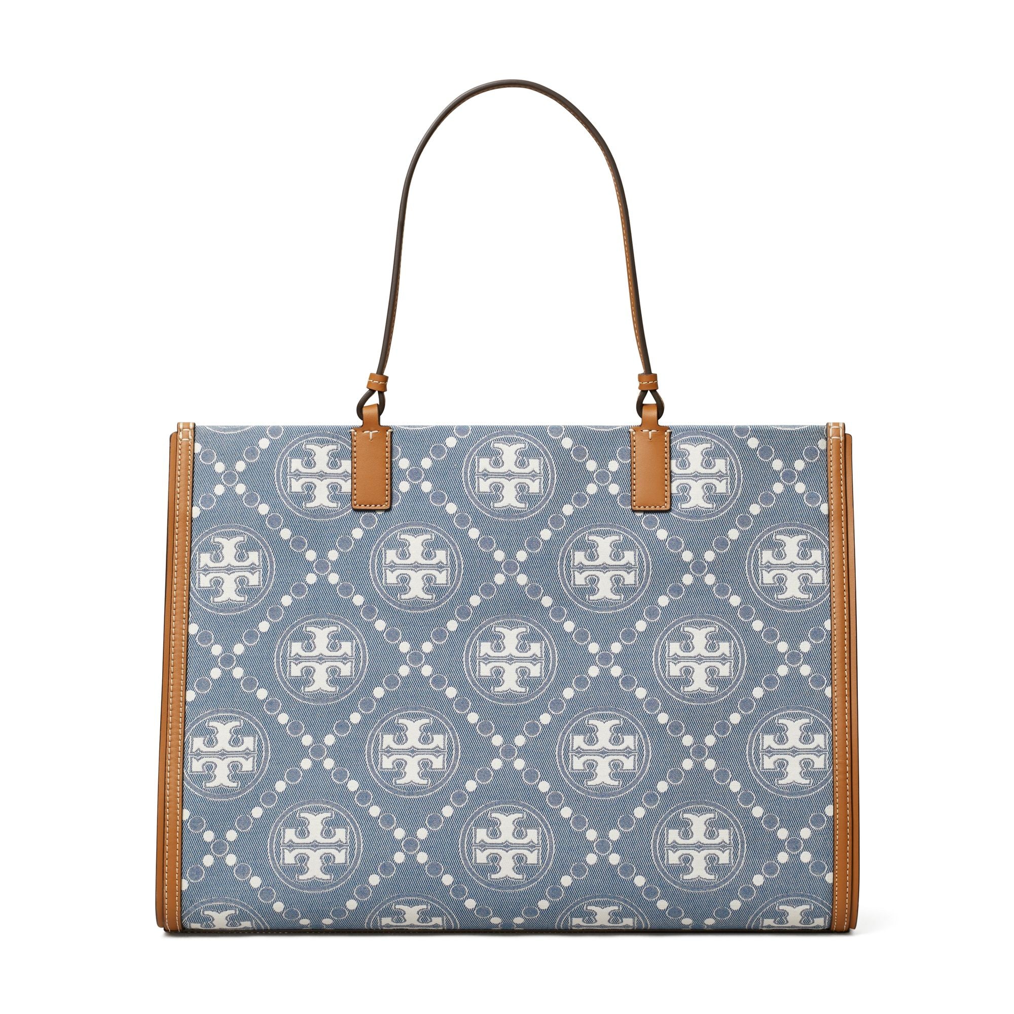 Women Ella T Monogram Denim Tote - Denim / Multi