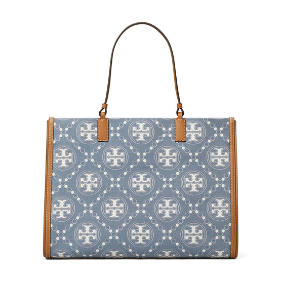 Women Ella T Monogram Denim Tote - Denim / Multi