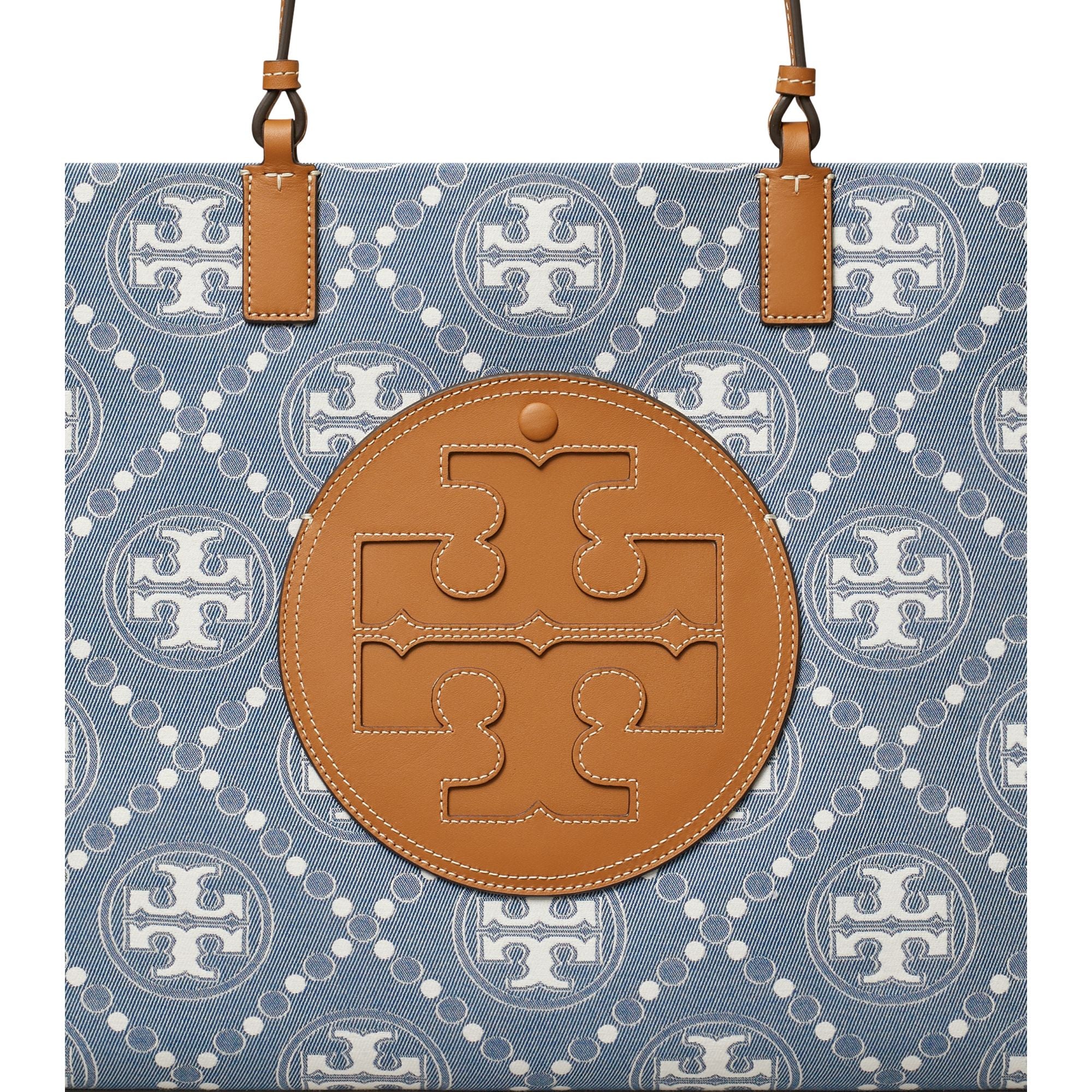 Women Ella T Monogram Denim Tote - Denim / Multi