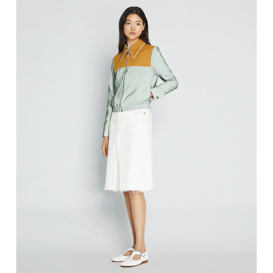 Women Reflective Nylon Jacket - Sage / Camel