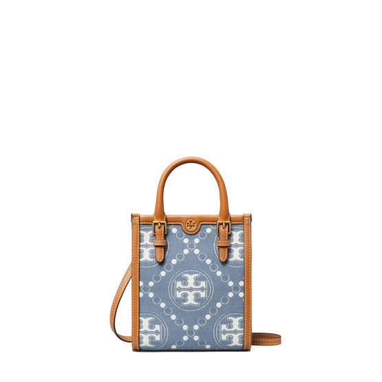 Women T Monogram Denim Mini N/S Tote - Multi