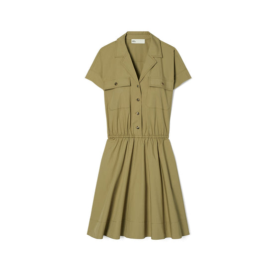 Women Cotton Poplin Shirtdress - Moss