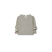 Women Scrunched Sleeve T-Shirt - Ivory / Black